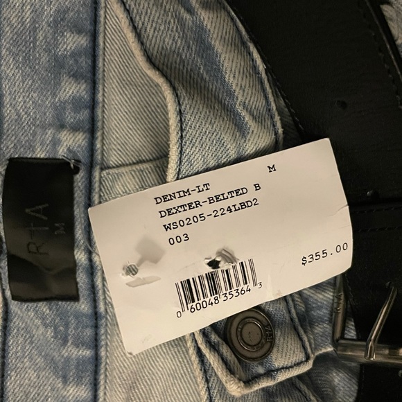 Intermix rta jeans women’s medium m $355 NWT new boyfriend distressed belt - Picture 11 of 12